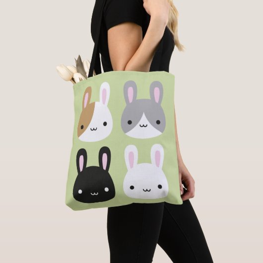 Kawaii Bunny Rabbits Reversible Tote Bag (Dichtbij)