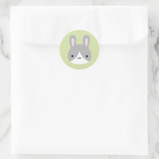 Kawaii Bunny Rabbits Ronde Sticker (Tas)