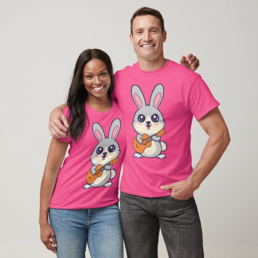 Kawaii Bunny Rabbits spelen akoestische gitaar Car T-shirt (Unisex)