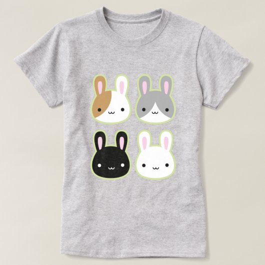 Kawaii Bunny Rabbits T-shirt (Design voorkant)