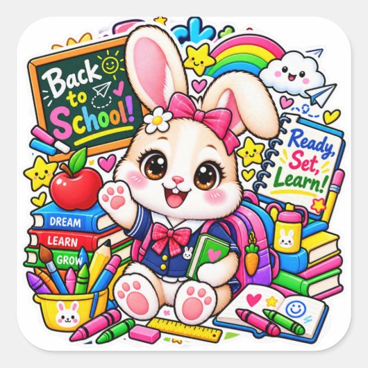 Kawaii Bunny Ready Set Learn Stickers (Voorkant)