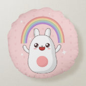 Kawaii Bunny Rond Kussen (Achterkant)