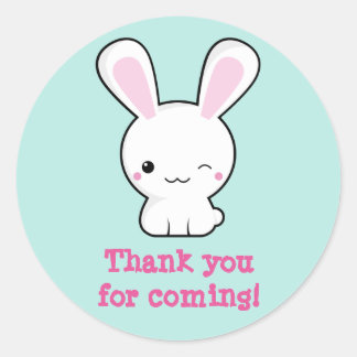 Kawaii bunny ronde sticker
