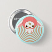kawaii bunny roze ronde button 5,7 cm (Voorkant /achterkant)