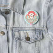 kawaii bunny roze ronde button 5,7 cm (In situ)