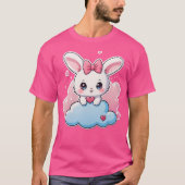 Kawaii Bunny Schattigee Chibi Konijn Kunst op T-shirt (Voorkant)