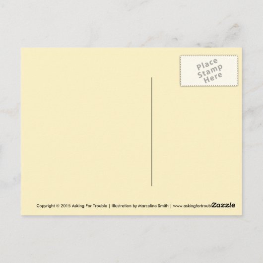 Kawaii Bunny Squares Briefkaart (Achterkant)