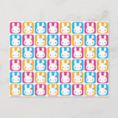 Kawaii Bunny Squares Briefkaart (Voorkant)