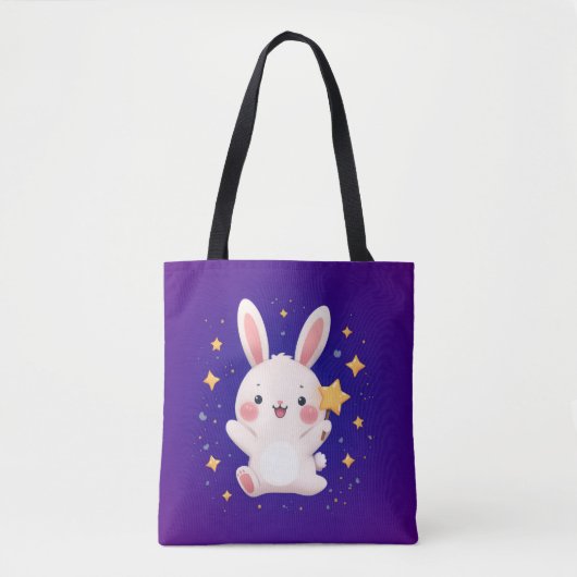 Kawaii Bunny Star Tote Bag Cute and Fun Accessory (Voorkant)