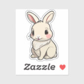 Kawaii Bunny Sticker - Fluffy White Rabbit Vinyl (Vel)