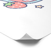 Kawaii Bunny Strawberry Drink Poster (Hoek)