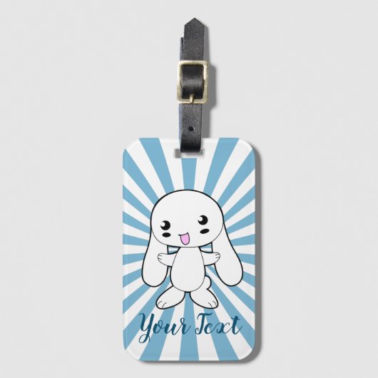 Kawaii Bunny's Hug Custom Bagagelabel (Voorkant (verticaal))