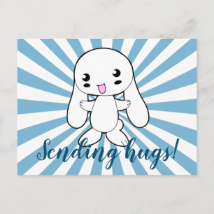 Kawaii Bunny's Hug Custom Briefkaart