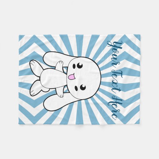 Kawaii Bunny's Hug Custom Fleece Deken (Voorkant (Horizontaal))