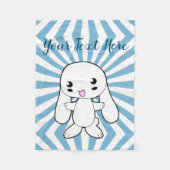 Kawaii Bunny's Hug Custom Fleece Deken (Voorkant)