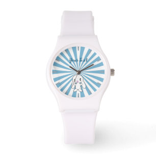 Kawaii Bunny's Hug Custom Horloge
