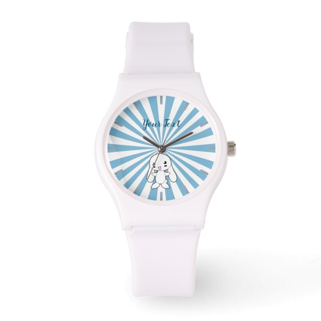 Kawaii Bunny's Hug Custom Horloge (Voorkant)