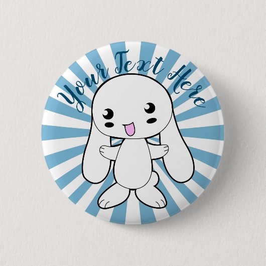 Kawaii Bunny's Hug Custom Ronde Button 5,7 Cm (Voorkant)