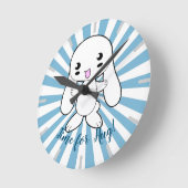 Kawaii Bunny's Hug Custom Ronde Klok (Hoek)