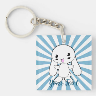 Kawaii Bunny's Hug Custom Sleutelhanger