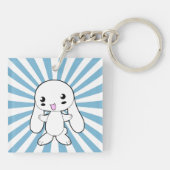 Kawaii Bunny's Hug Custom Sleutelhanger (Achterkant)