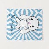 Kawaii Bunny's Hug Custom Wandkleed (Voorkant (horizontaal))