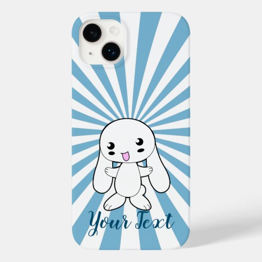 Kawaii Bunny's knuffel Custom (blauw) Case-Mate iPhone Case (Achterkant)
