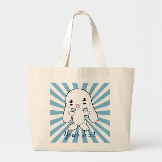 Kawaii Bunny's Knuffel Custom Grote Tote Bag (Voorkant)