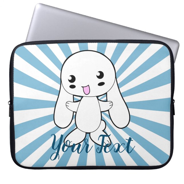 Kawaii Bunny's Knuffel Custom Laptop Sleeve (Voorkant)