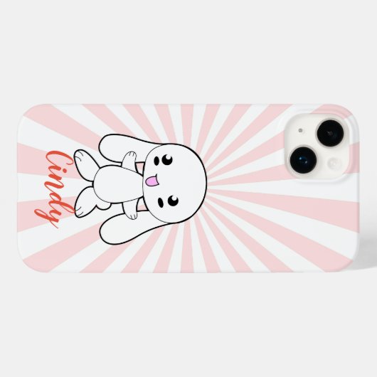 Kawaii Bunny's knuffel Custom (roze) Case-Mate iPhone Case (Achterkant (horizontaal))