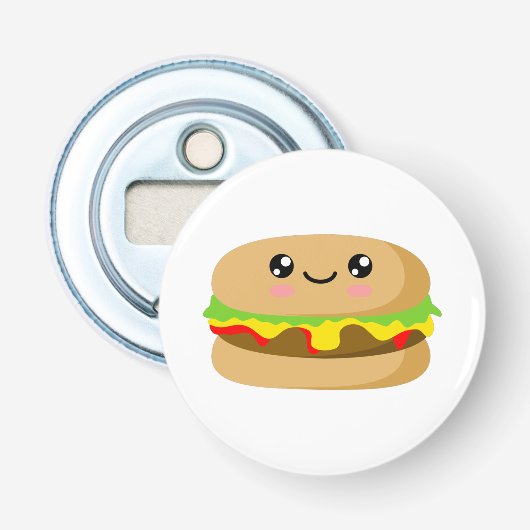 Kawaii Burger Button Flesopener (Voorkant)