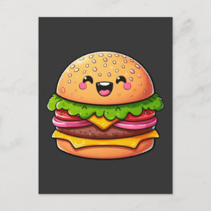 Kawaii Burger Delight Briefkaart