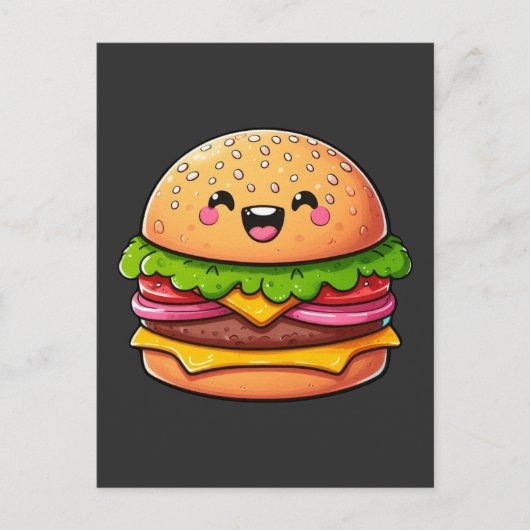 Kawaii Burger Delight Briefkaart (Voorkant)