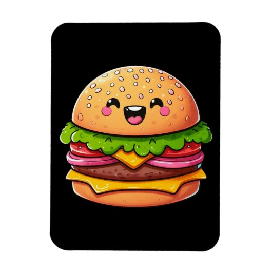 Kawaii Burger Delight Magneet (Verticaal)