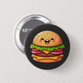 Kawaii Burger Delight Ronde Button 5,7 Cm (Voorkant /achterkant)