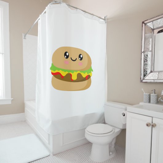 Kawaii Burger Douchegordijn (In situ)