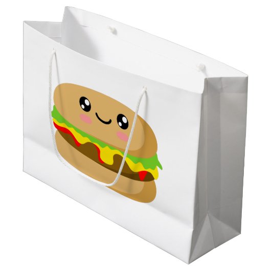Kawaii Burger Groot Cadeauzakje (Voorkant Gekanteld)