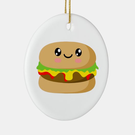 Kawaii Burger Keramisch Ornament (Rechts)
