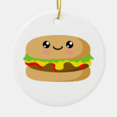 Kawaii Burger Keramisch Ornament (Voorkant)