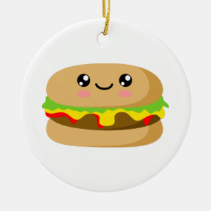 Kawaii Burger Keramisch Ornament