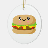 Kawaii Burger Keramisch Ornament (Links)