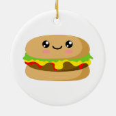 Kawaii Burger Keramisch Ornament (Achterkant)