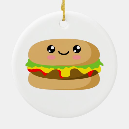 Kawaii Burger Keramisch Ornament (Achterkant)