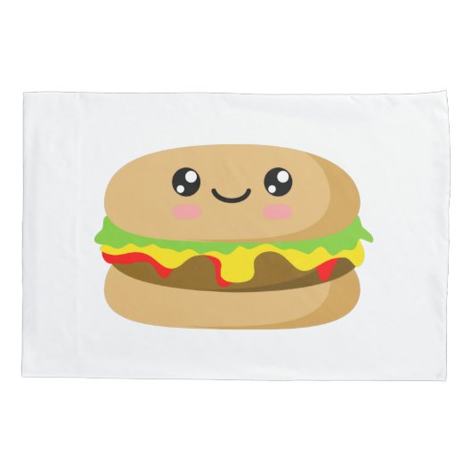 Kawaii Burger Kussensloop (Achterkant-Links)