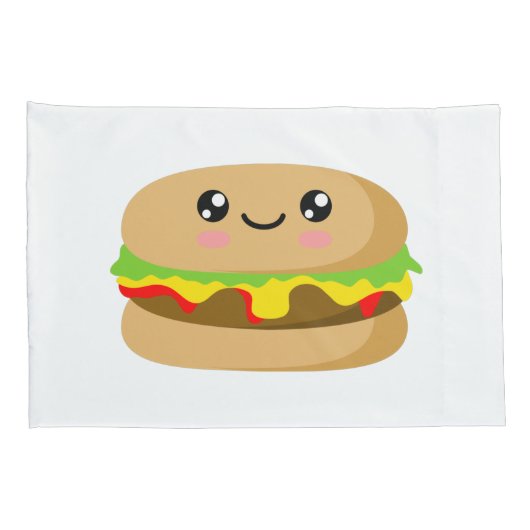Kawaii Burger Kussensloop (Achterkant-Rechts)