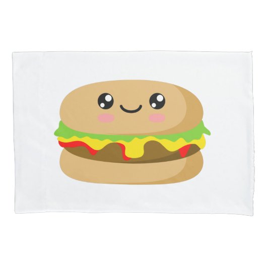 Kawaii Burger Kussensloop (Voorkant-Links)