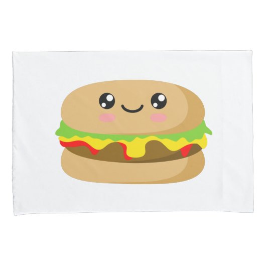 Kawaii Burger Kussensloop (Voorkant-Rechts)