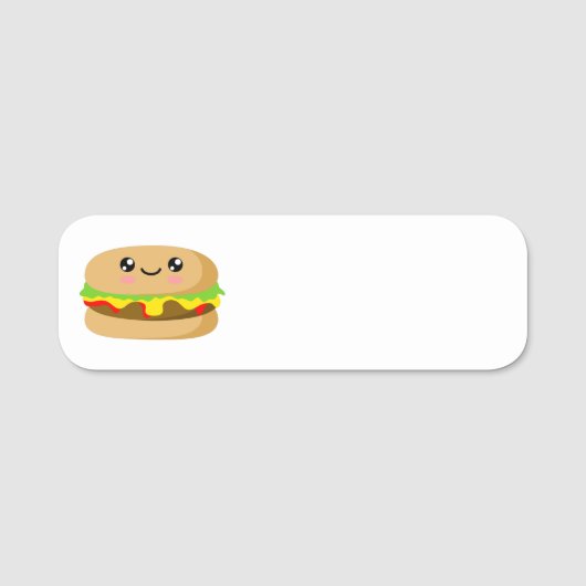 Kawaii Burger Naamplaatje (Voorkant)