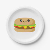 Kawaii Burger Papieren Bordje (Voorkant)