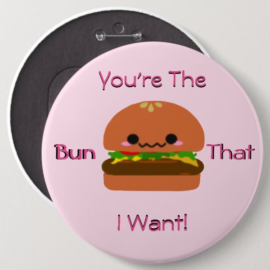 Kawaii Burger Ronde Button 6,0 Cm (Voorkant /achterkant)